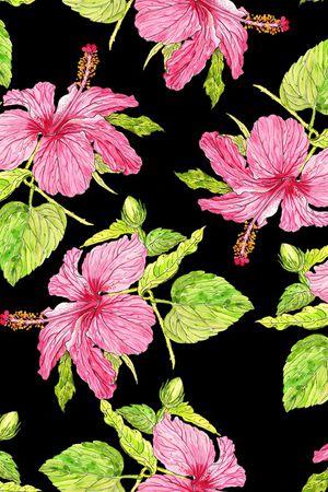 水彩花卉印花华亿平台图片