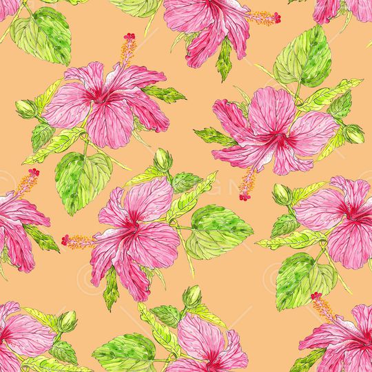 水彩花卉印花华亿平台图片