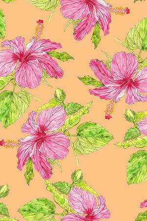 水彩花卉印花华亿平台图片