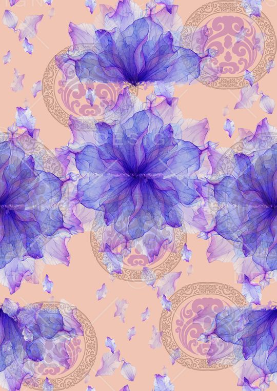 彩底花卉印花华亿平台图片