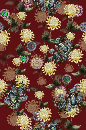 花卉印花华亿平台图片