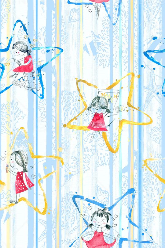 卡通人物印花华亿平台图片