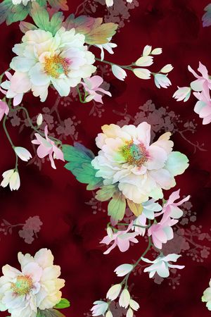 玉兰花印花华亿平台图片