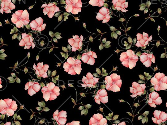 水彩花卉印花华亿平台图片