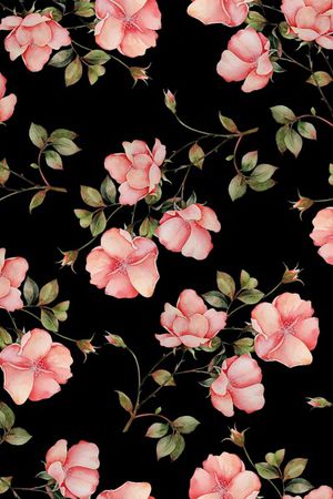 水彩花卉印花华亿平台图片