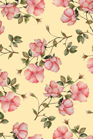 水彩花卉印花华亿平台图片