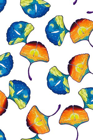 清爽底花卉印花华亿平台图片