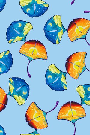 清爽底花卉印花华亿平台图片