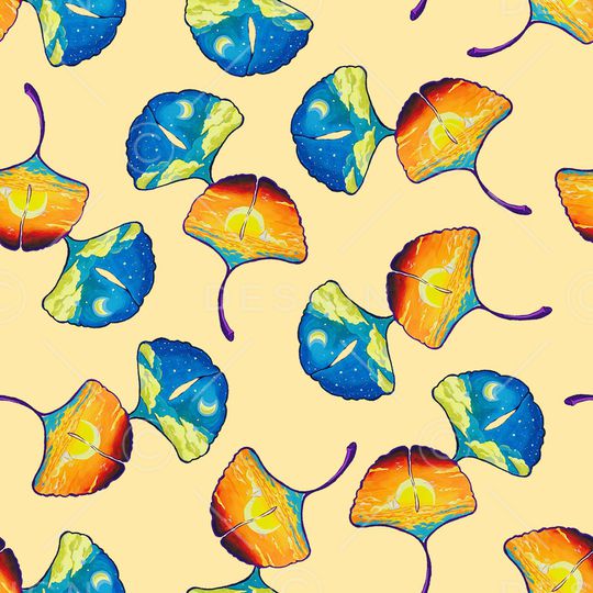 清爽底花卉印花华亿平台图片