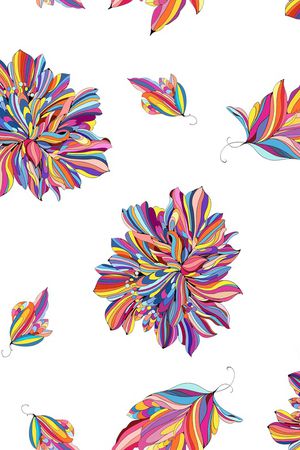 抽象花卉印花华亿平台图片