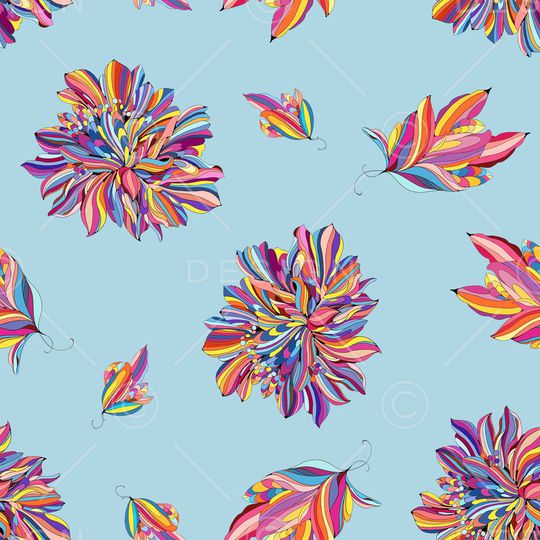 抽象花卉印花华亿平台图片