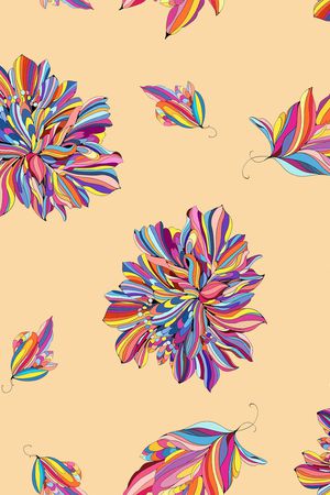 抽象花卉印花华亿平台图片