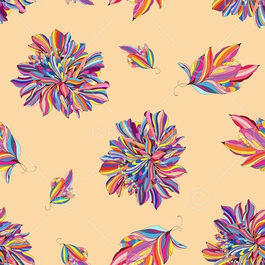 抽象花卉印花华亿平台图片