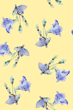 水彩花卉印花华亿平台图片