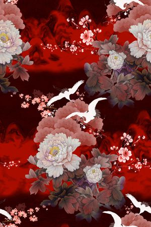 仙鹤印花华亿平台图片