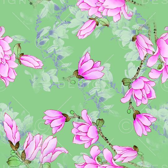 清爽底花卉印花华亿平台图片