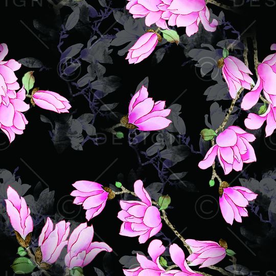 清爽底花卉印花华亿平台图片