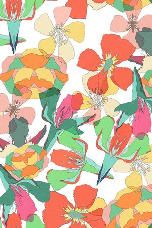 抽象花卉印花华亿平台图片