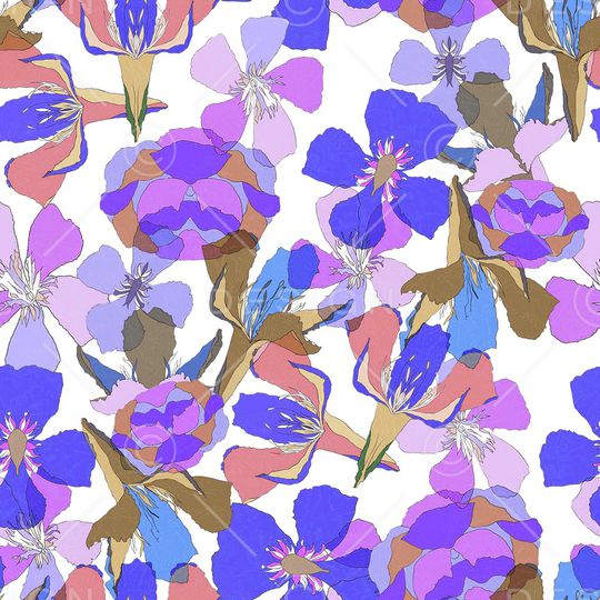 抽象花卉印花华亿平台图片