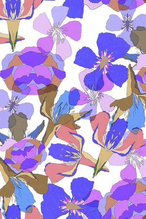 抽象花卉印花华亿平台图片