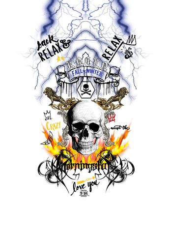 闪电丝带印花华亿平台图片