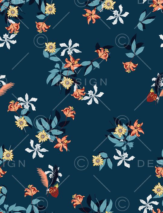 花卉印花华亿平台图片