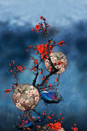 梅花印花华亿平台图片