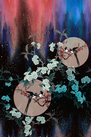 中国风定位花印花华亿平台图片