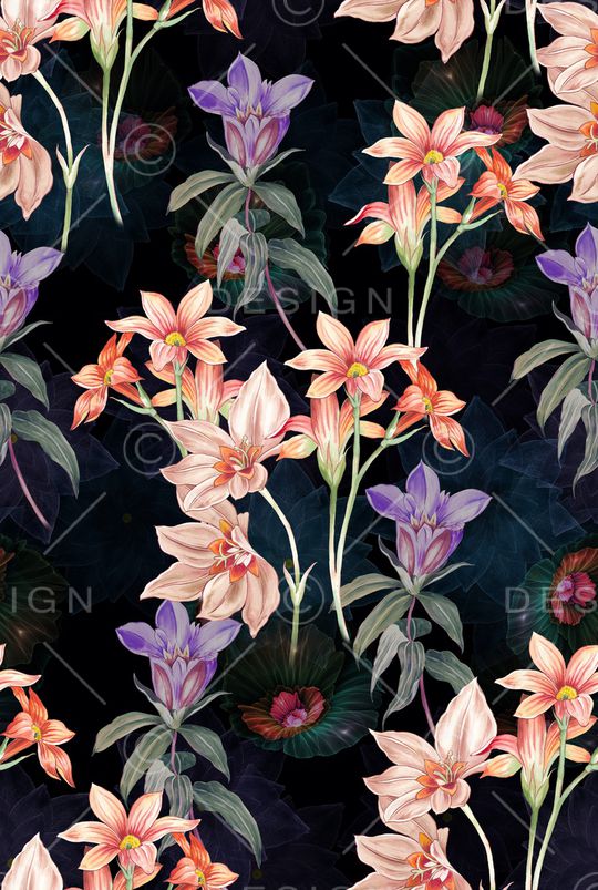 花卉印花华亿平台图片