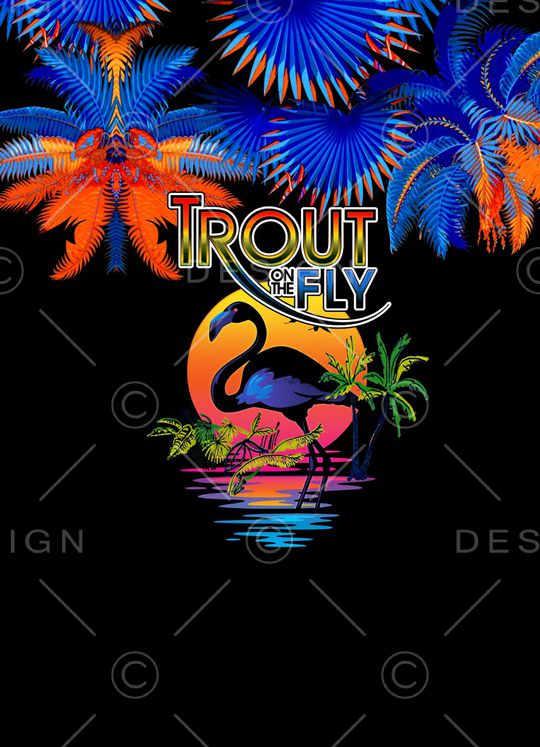 彩色椰树叶印花华亿平台图片