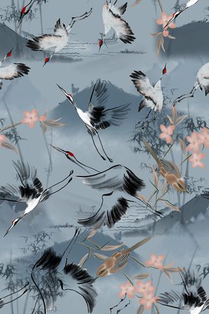 花鸟印花华亿平台图片