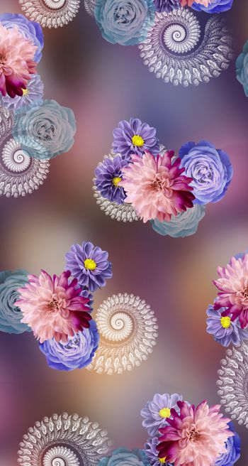 彩底花卉印花华亿平台图片