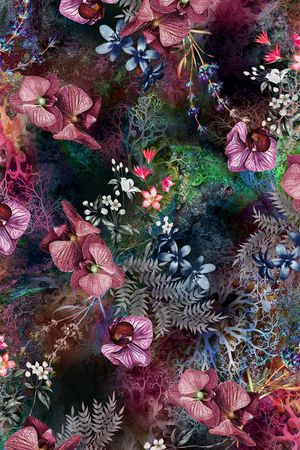 花卉印花华亿平台图片