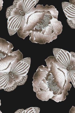 抽象花卉印花华亿平台图片