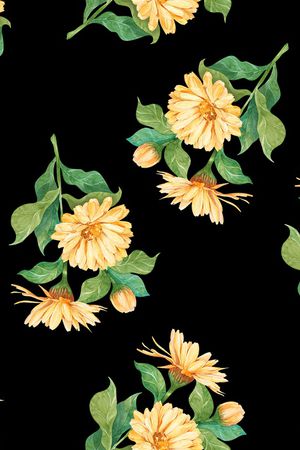 手绘花卉印花华亿平台图片