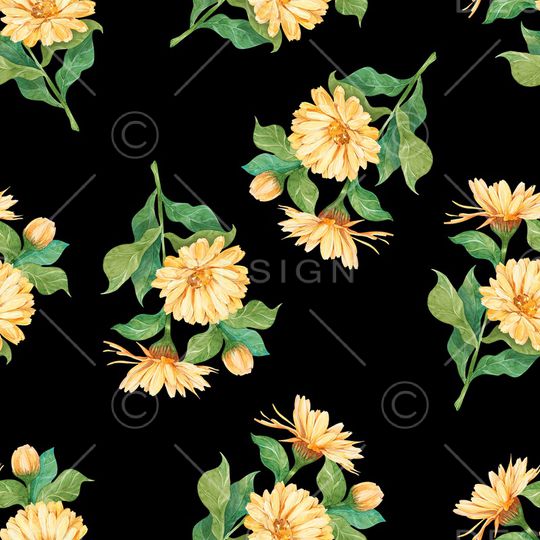 手绘花卉印花华亿平台图片