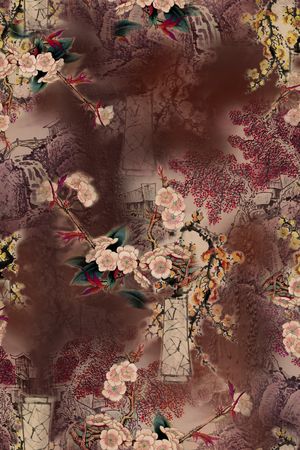 花卉印花华亿平台图片