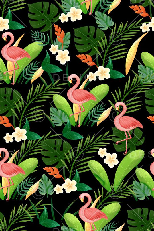 火烈鸟印花华亿平台图片