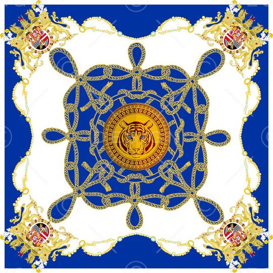 丝巾定位花印花华亿平台图片