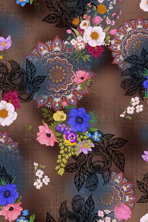 花卉印花华亿平台图片