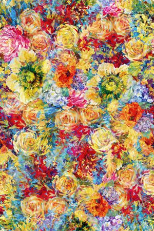 抽象花卉印花华亿平台图片