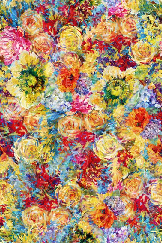 抽象花卉印花华亿平台图片