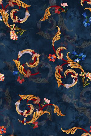 卷草印花华亿平台图片