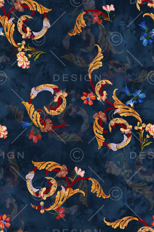 卷草印花华亿平台图片