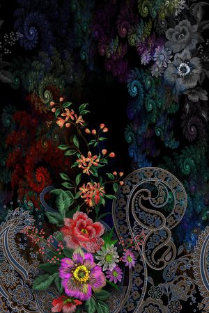 佩斯利印花华亿平台图片