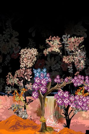 民族花卉印花华亿平台图片