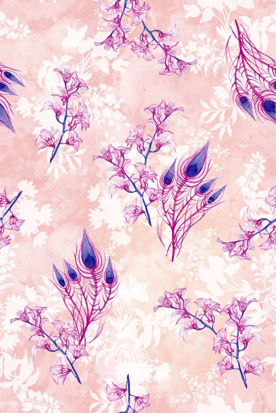 羽毛印花华亿平台图片