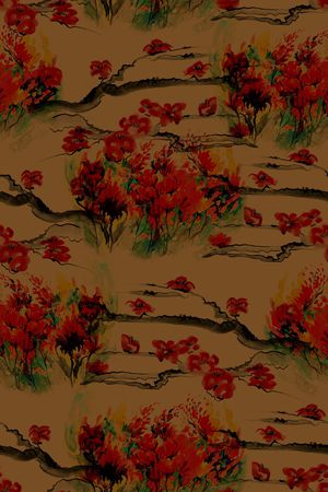 绿植树叶印花华亿平台图片