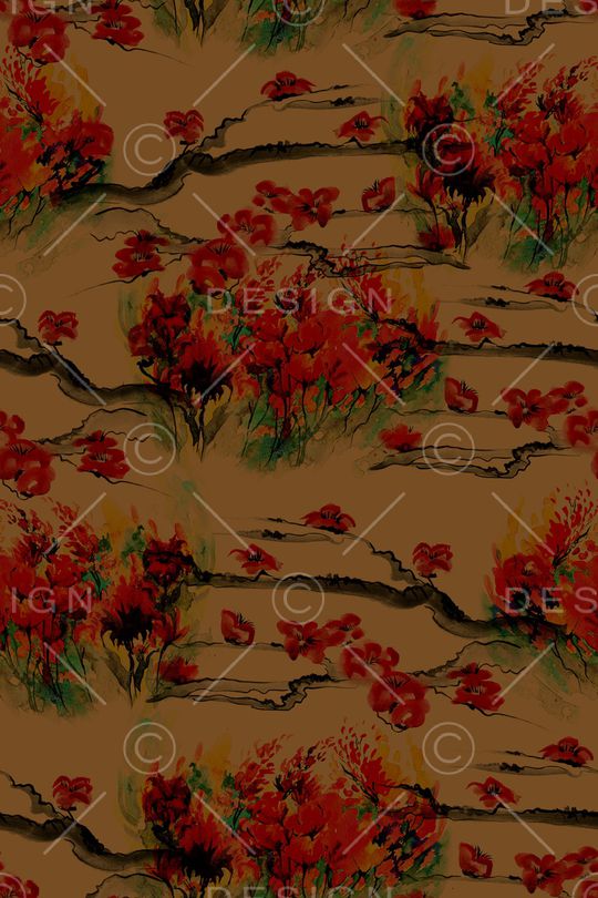 绿植树叶印花华亿平台图片