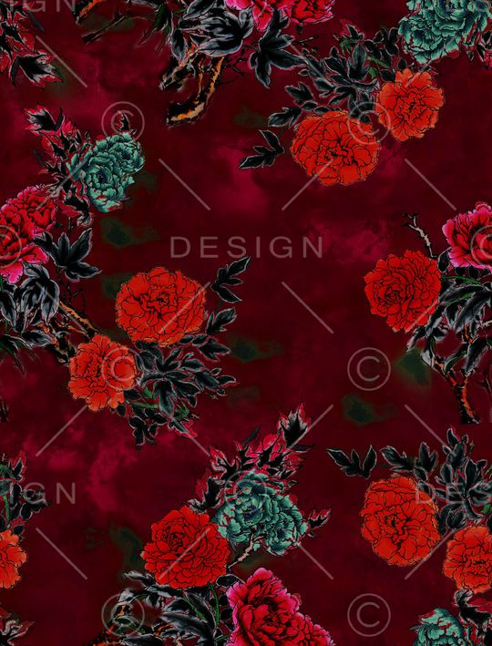 树枝印花华亿平台图片